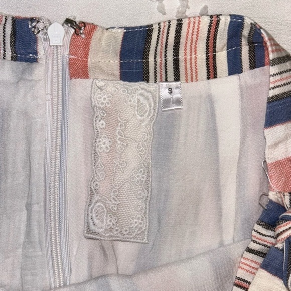 Sadie & Sage blue/coral stripes, fully lined faux wrap skort, EUC - sz SMALL‎ - Picture 5 of 9